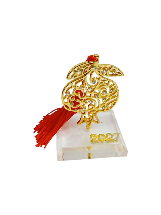 Kalliopi Silver Handmade Tabletop New Year's Lucky Charm Pomegranate Gold Made of Glass 2027