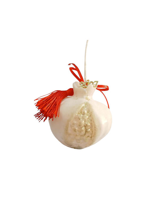 Kalliopi Silver Tabletop New Year's Lucky Charm Pomegranate Wax Polish 2027 5.5x5.5cm
