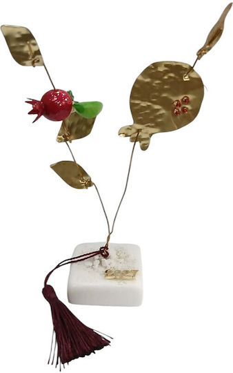 Kalliopi Silver Tabletop New Year's Lucky Charm Pomegranate Bronze Stone 2027 5x5cm