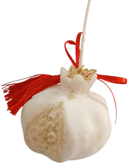 Kalliopi Silver Tabletop New Year's Lucky Charm Pomegranate Wax Polish 2027 5.5x5.5cm