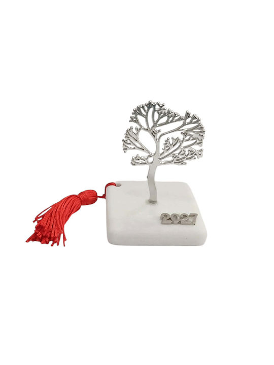 Kalliopi Silver Handgefertigter Tisch Glücksbringer Bäumchen Silber aus Stein 2027 6x11cm