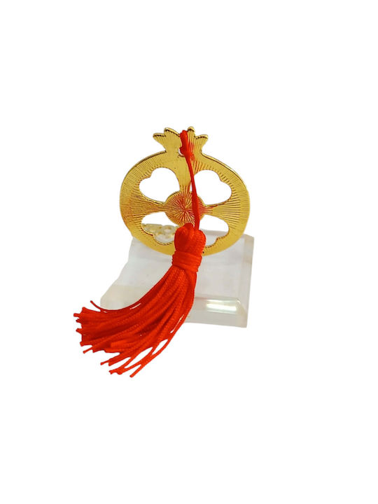 Kalliopi Silver Tabletop New Year's Lucky Charm Red Pomegranate Made of Plexiglass 2027 5x7cm