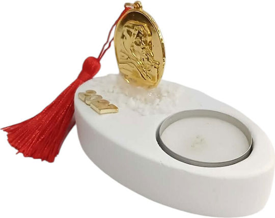 Kalliopi Silver Handmade Tabletop New Year's Lucky Charm with Wishes Gold Stone 2027