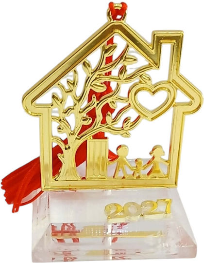 Kalliopi Silver Tabletop New Year's Lucky Charm Home Gold Made of Plexiglass 2027 5x6cm