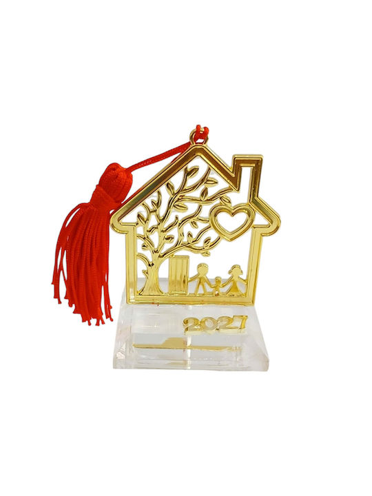 Kalliopi Silver Tabletop New Year's Lucky Charm Home Gold Made of Plexiglass 2027 5x6cm