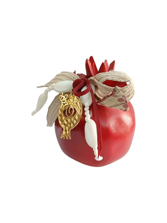 Kalliopi Silver Tabletop New Year's Lucky Charm Red Ceramic Pomegranate 2027 10x10cm