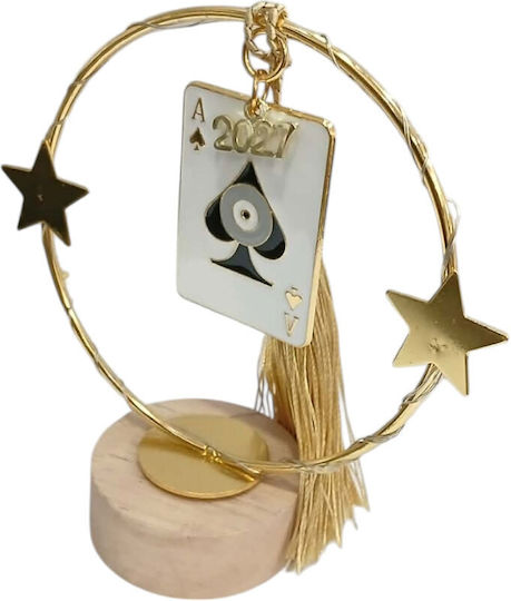 Kalliopi Silver Tabletop New Year's Lucky Charm Home Gold Made of Wood 2027