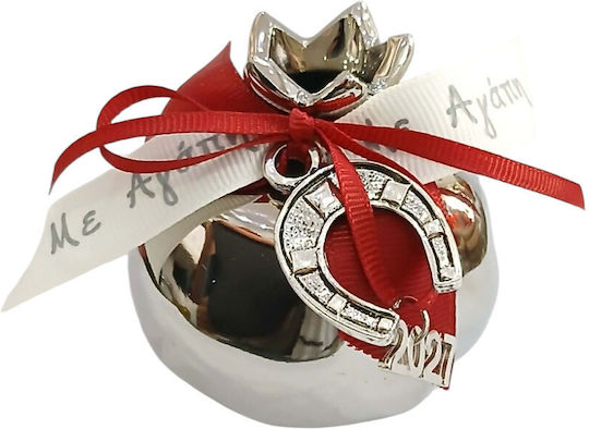 Kalliopi Silver Tabletop New Year's Lucky Charm Pomegranate Silver Ceramic 2027 7x7cm Kalliopi Silver Tabletop New Year's Lucky Charm Pomegranate Silver Ceramic 2027 7x7cm