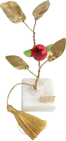 Kalliopi Silver Handmade Tabletop Lucky Charm Pomegranate Bronze Stone 2027 5x14cm