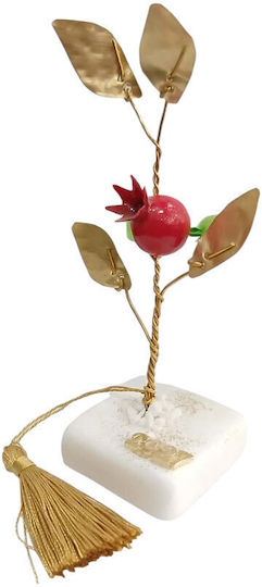 Kalliopi Silver Handmade Tabletop Lucky Charm Pomegranate Bronze Stone 2027 5x14cm