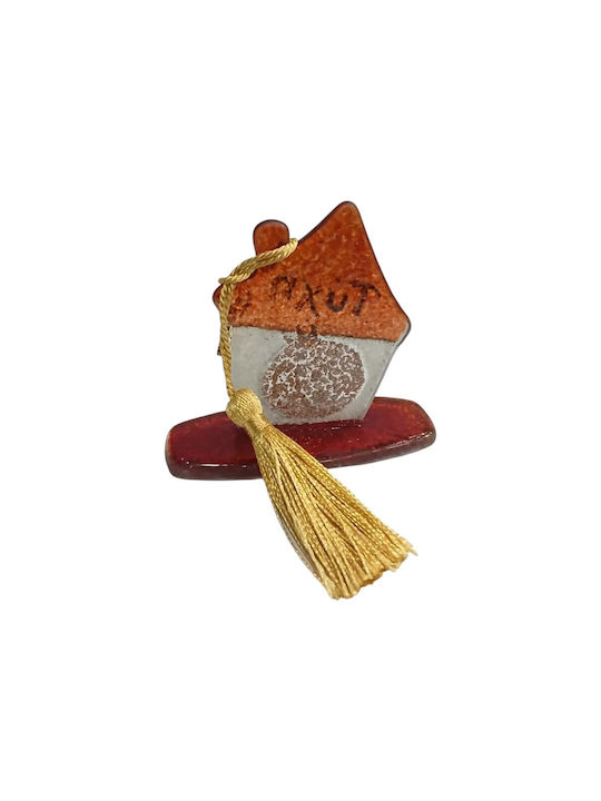 Kalliopi Silver Handmade Tabletop New Year's Lucky Charm Home White Made of Glass 2027 5x7cm