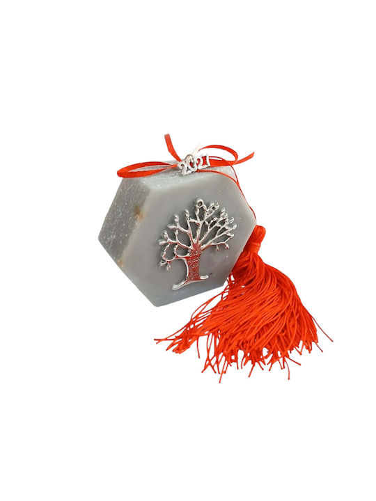 Kalliopi Silver Tischplatte Glücksbringer Bäumchen Grau aus Wachs-Politur 2027 10x10cm