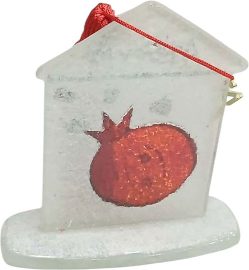 Kalliopi Silver Handmade Tabletop New Year's Lucky Charm Home White Glass 2027 5.5x8cm