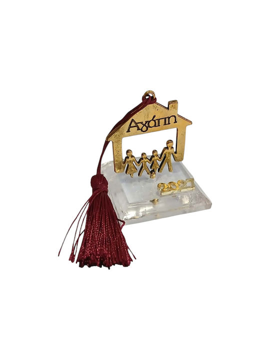 Kalliopi Silver Tabletop New Year's Lucky Charm Home Gold Made of Plexiglass 2027 5x6cm
