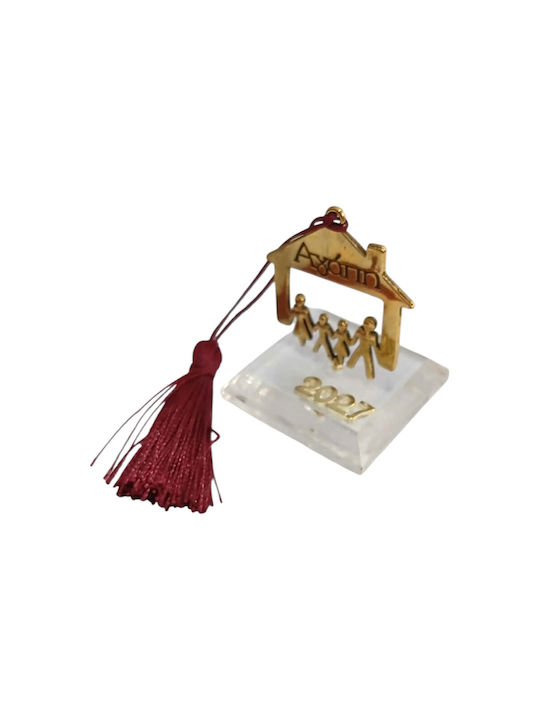 Kalliopi Silver Tabletop New Year's Lucky Charm Home Gold Made of Plexiglass 2027 5x6cm