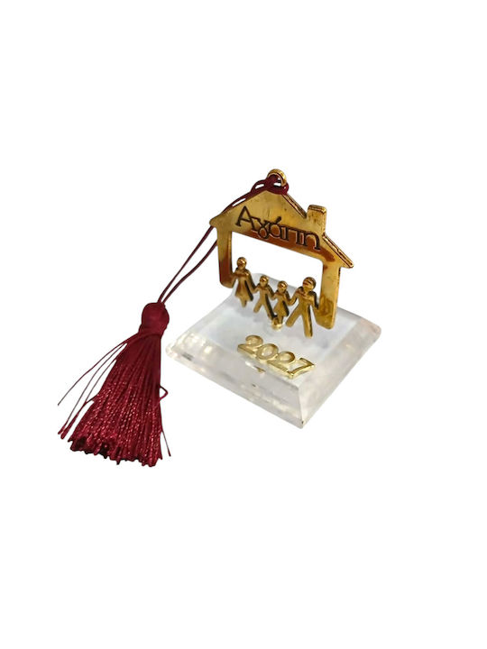 Kalliopi Silver Tabletop New Year's Lucky Charm Home Gold Made of Plexiglass 2027 5x6cm