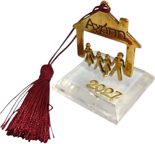 Kalliopi Silver Tabletop New Year's Lucky Charm Home Gold Made of Plexiglass 2027 5x6cm