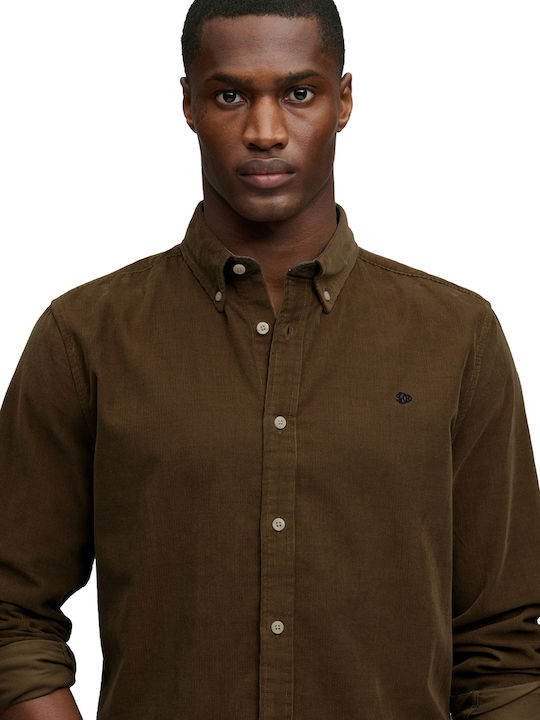 Classic Short Sleeve Corduroy Shirt Winter Twig Beige