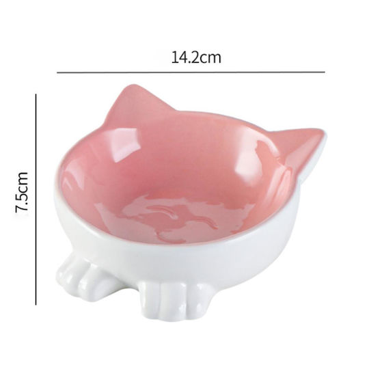 Animal Keramik Futterautomat für Hund & Katze mit Gestell 200ml 14,2cm in Rosa Farbe