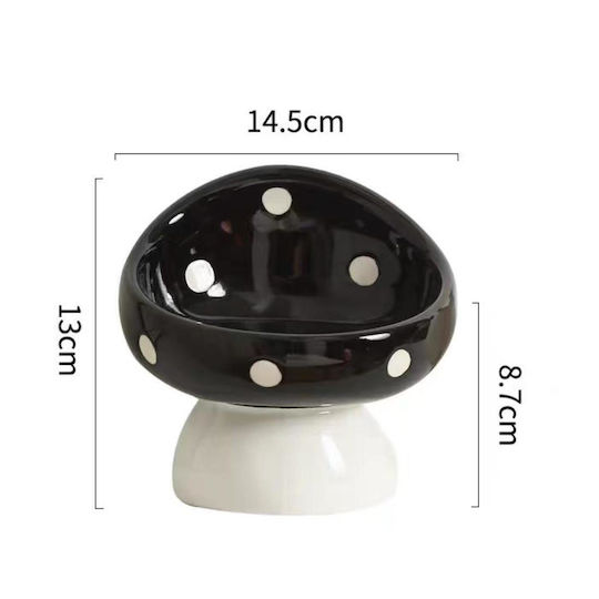 Animal Ceramic Food & Water Bowl for Dog with Stand 200ml 14.5cm in White Colour