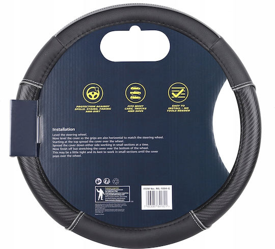 Michelin Husă Volan Auto Sintetică Neagră cu Cusătură Neagră