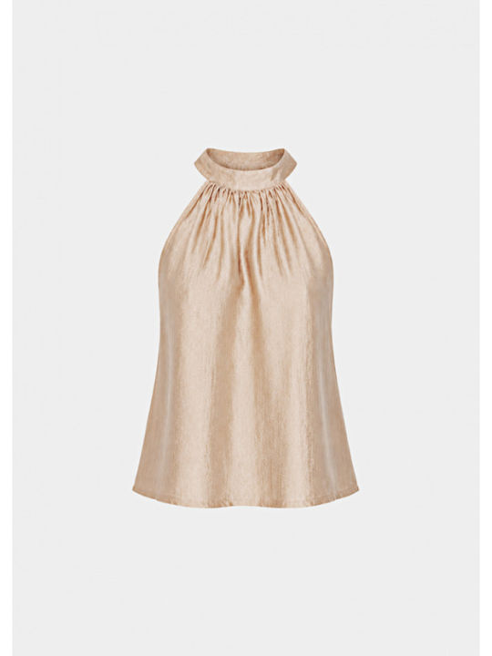 Women's Gold Set with Trousers in Straight Leg