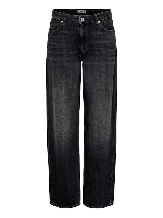 Damen Jeans Hosen in Lose Passform Schwarz