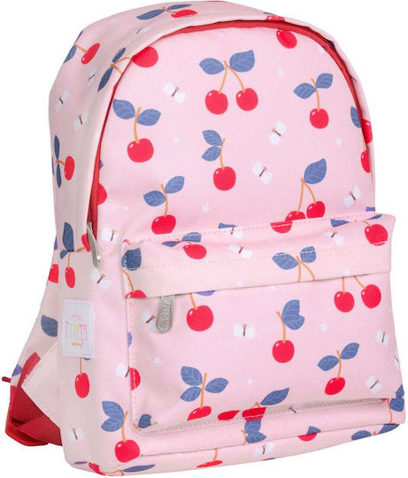 A Little Lovely Company Tritan Plastic Kids Thermos Water Bottle with Straw Non Spill Cherries 450ml