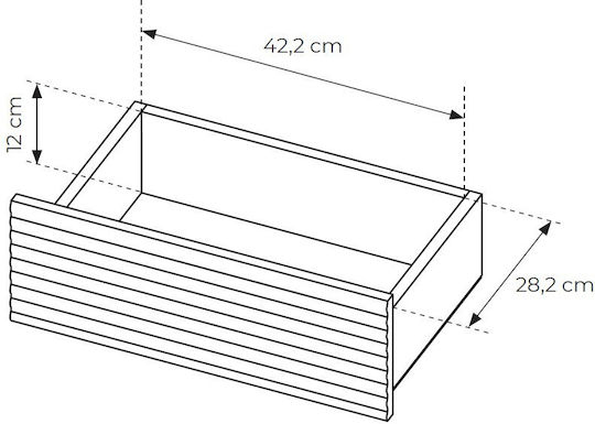 Bufet Semi Din Lemn cu Sertare Boliwar 103.9x40x84.4cm