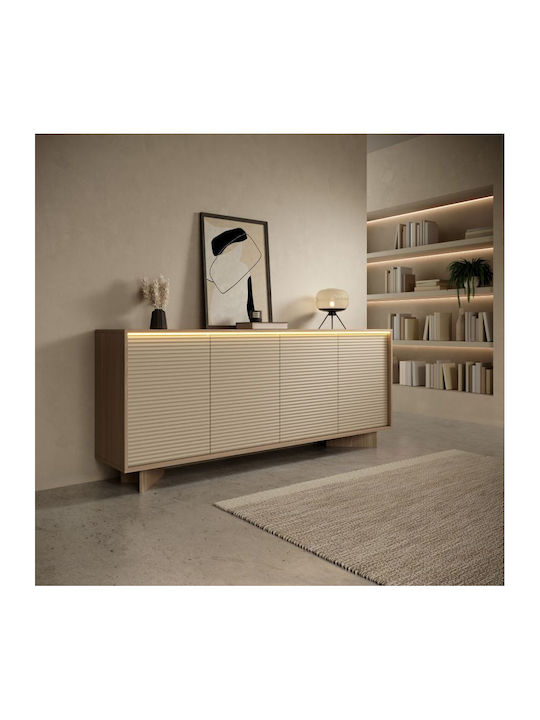 Semi Wooden Sideboard Cappuccino 204x40x40cm