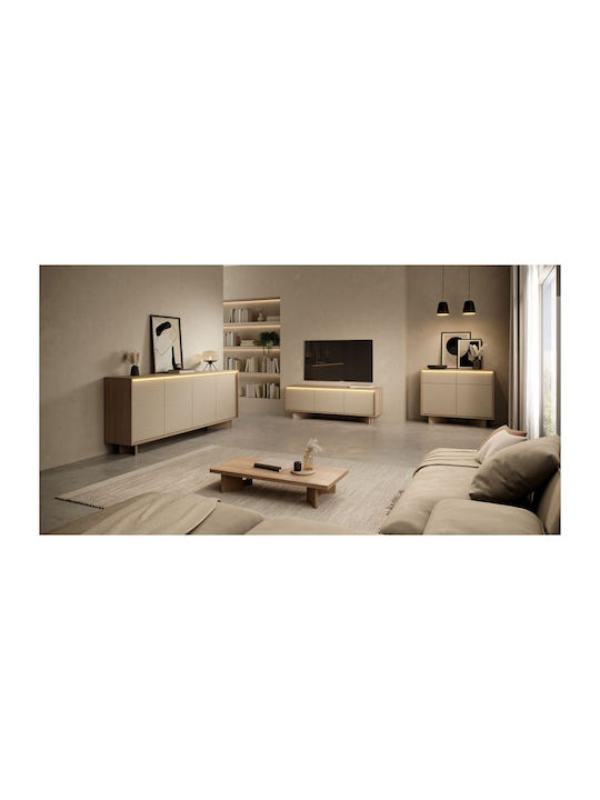 Semi Wooden Sideboard Cappuccino 204x40x40cm