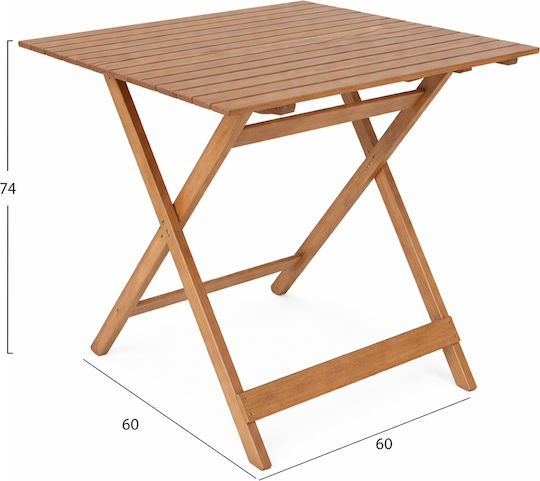 Truyen Foldable Table 60x60x74 Natural Truyen Foldable Table 60x60x74 Natural