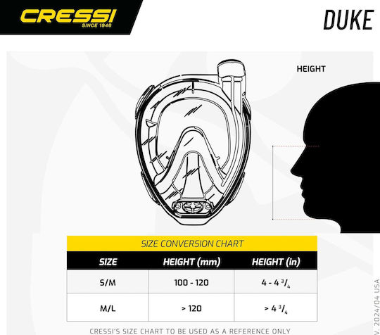 CressiSub Duke Silicone Full Face Light Blue Diving Mask