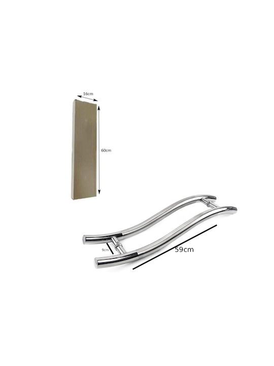 Front Door Handle Pair Stainless Steel