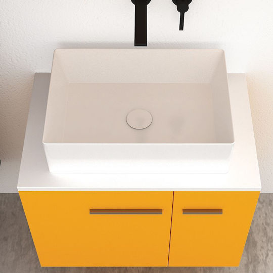 Orabella Unitate De Mobilier Pentru Baie Cu Lavoar Și Oglindă L70xA45xÎ50cm Culoare Lemn
