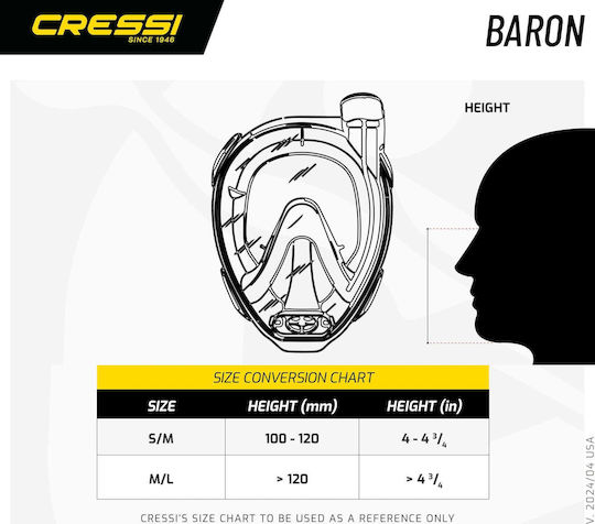 CressiSub Baron Tauchmaske Vollgesicht Transparent