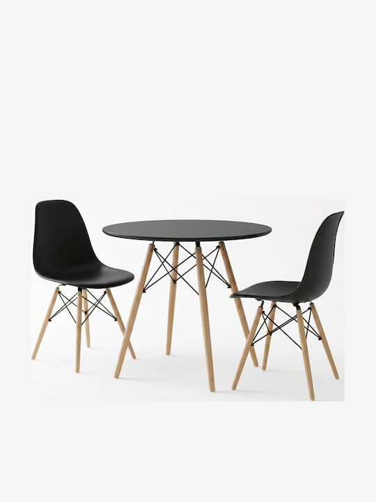 Kitchen Table Relish with 2 Chairs 80x80cm