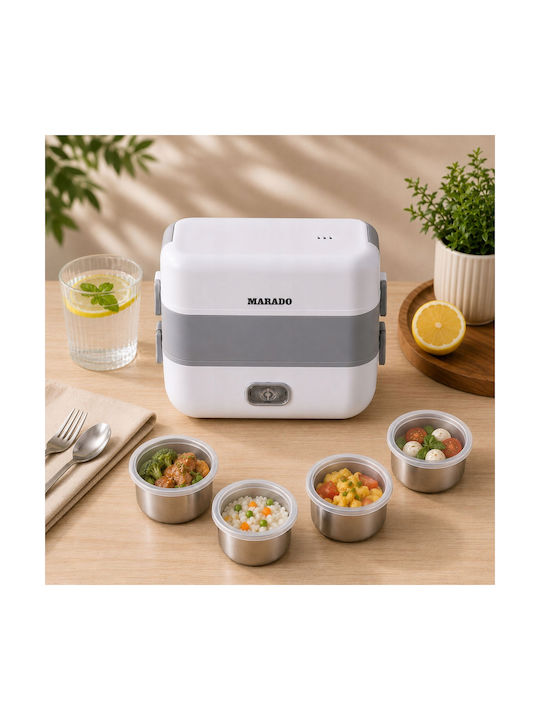 Verk Group Electric Lunch Box Inox Thermo White 2.2lt
