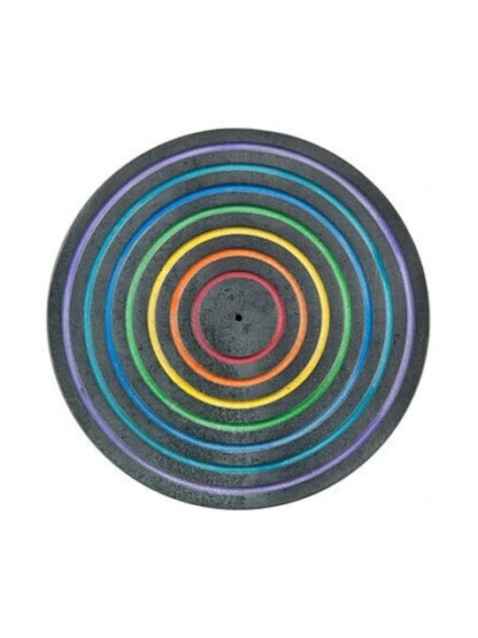 Stone Base for Incense Sticks or Cones Seven Chakra Design 10cm