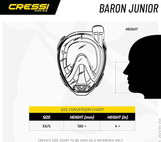 CressiSub Baron Junior Μάσκα Θαλάσσης Full Face Παιδική Γαλάζια