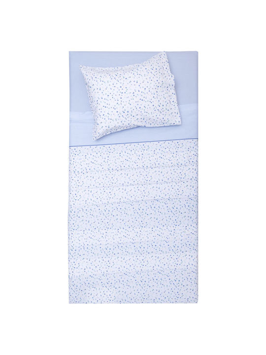 Viopros Baby Duvet Cover Set With Pillowcase Nina Light Blue 120x160cm