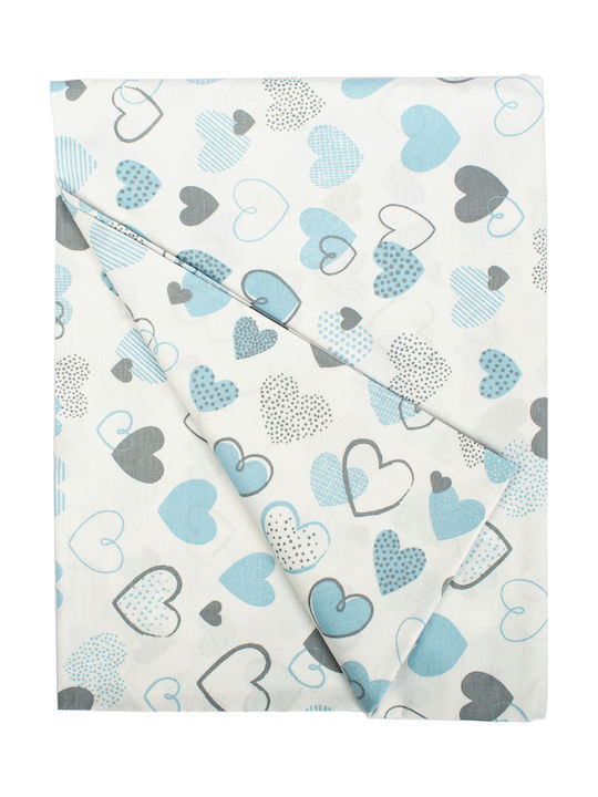 Dimcol Бебешка Долна Калъфка Hearts 08 Синьо 120x160см.