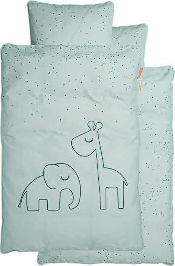 Done by Deer Baby Bettbezug Set mit Kissenbezug Dreamy Dots Hellblau 100x145cm.
