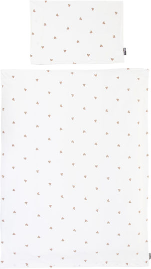 Childhome Set Copertă de Pătuț cu Față de Pernă Hearts 100x140cm. Childhome Set Copertă de Pătuț cu Față de Pernă Hearts 100x140cm.