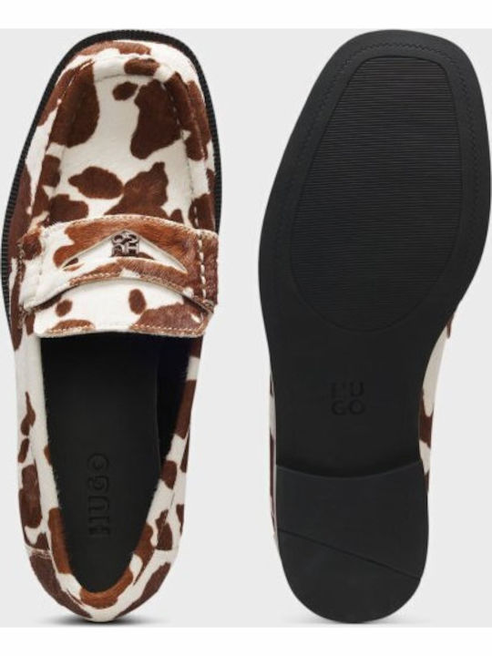 Leather Women's Loafers In Brown Colour
