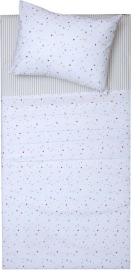 Viopros Set Cearceaf Pentru Bebeluş Cu Faţă De Pernă Rea Albă 120x160cm Viopros Set Cearceaf Pentru Bebeluş Cu Faţă De Pernă Rea Albă 120x160cm