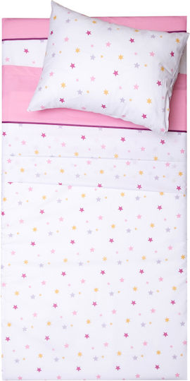 Viopros Baby Duvet Cover Set With Pillowcase Pink 120x160cm