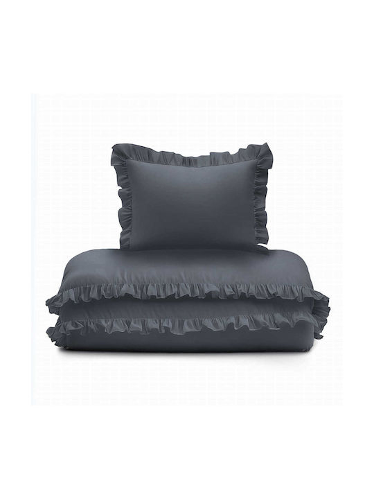 Detexpol Baby Bettbezug Set mit Kissenbezug Dark Gray Graphite 100x135cm.