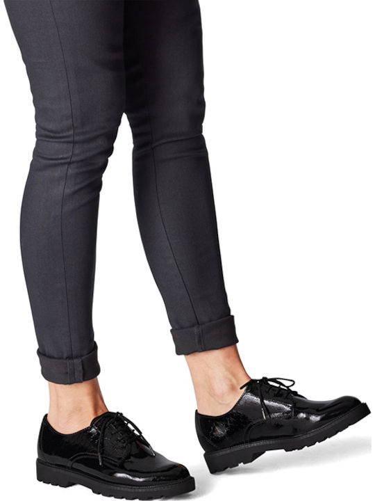 Women's Patent Leather Derby in Black Colour