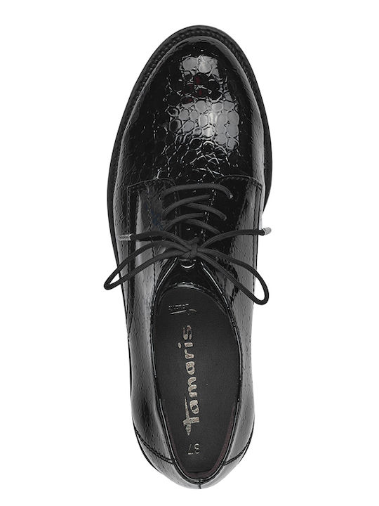 Women's Patent Leather Derby in Black Colour